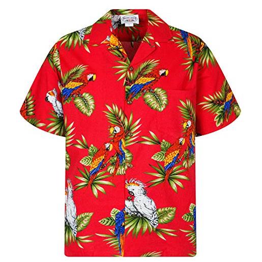 Lapa p. L. A. Original camicia hawaiana, cockatoo, rosso s