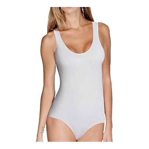 JADEA 6 pezzi body donna spalla larga 4152 in cotone elasticizzato (bianco, xl)