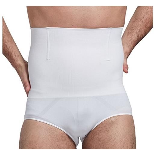 Feoya - shapewear pantaloncini per uomini mutande boxer modellante traspirante elastica vita alta body modellatore corpo dimagrire - bianco - taglia xxl