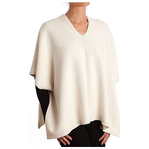 DALLE PIANE CASHMERE - poncho due bottoni in misto cashmere - made in italy - donna, colore: nero, taglia unica