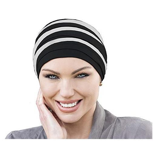 MASUMI berretti e cappelli biologici per chemioterapia - dorna | copricapo per pazienti di cancro, alopecia, perdita di capelli | turbante in bambù a 2 colori | 95% bambù (colore: grigio e rosa)