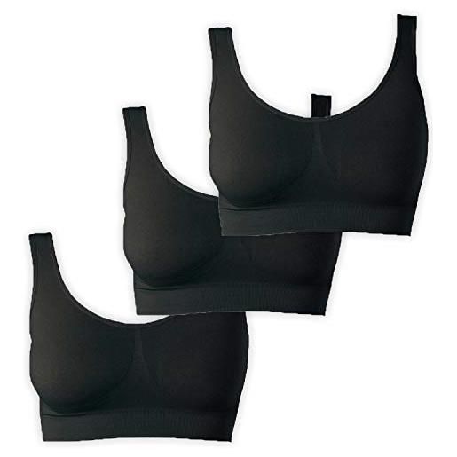 UnsichtBra set da 3 reggiseni benessere con imbottitura | reggiseno sportivo allattamento | abbigliamento palestra donna | taglie forti donna (g_swh)(3xl)