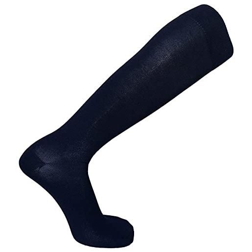 JIMMY COOPER MOOD OF MOD 12 paia calze lunghe uomo cotone filo di scozia elasticizzato, confortevoli e fresche rinforzate su punta e tallone, new brand, prodotto interamente in italia (43-46, blu navy)