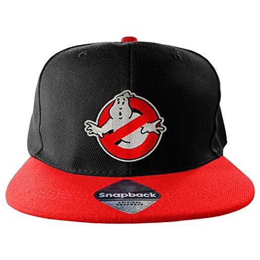 Ghostbusters licenza ufficiale logo ricamato misura regolabile berretto da baseball snapback (nero/rosso)