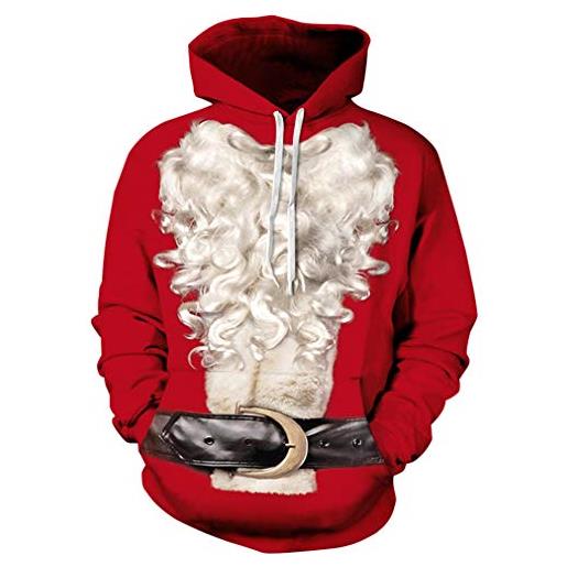 Ocean Plus uomo felpa con cappuccio 3d graphic manica lunga unisex sweatshirt moda hoodie con tasche pullover (l/xl (torace: 114-134cm), crepa)