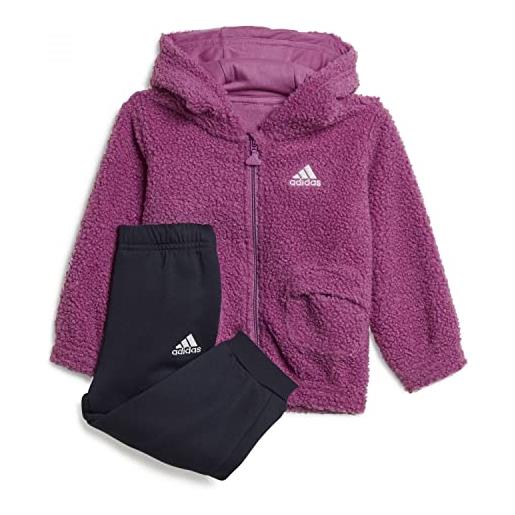 adidas i boa fz hd jog tuta, selipu/bianco, 6 meses unisex-bimbi