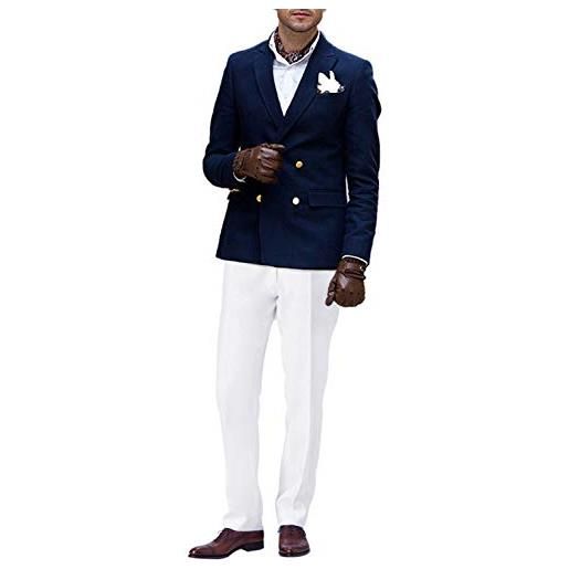 UMISS uomo abito doppio petto dal taglio moderno (giacca e pantaloni)
