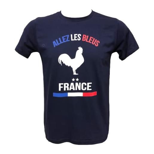 Generico t-shirt maglia blu francia france allez les bleus per veri tifosi francesi coppa del mondo 2023, stampata direttamente su tessuto taglie da uomo (xl)