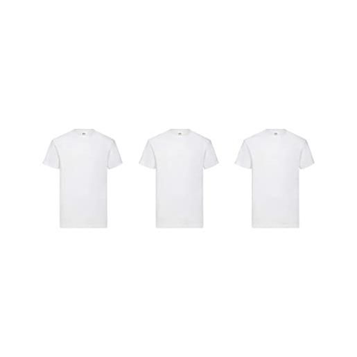 Fruit of the Loom t- shirt uomo valueweight tee, 3 pack, bianco, s