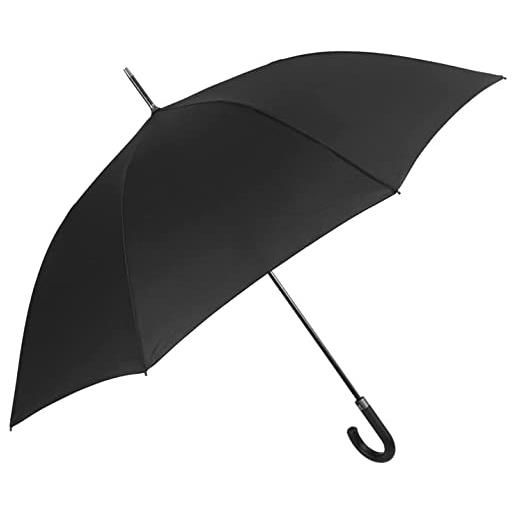 EN PERLETTI ombrello lungo tinta unita classico apertura automatica uomo - ombrello grande xl con manico curvo resistente al vento adulti - ombrello ultra leggero in fibra di vetro - diam 120 cm colore nero