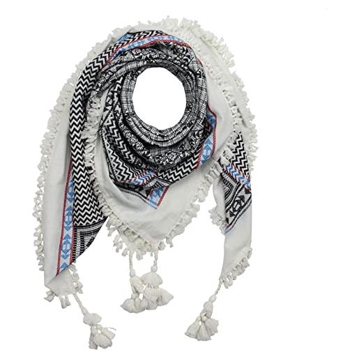 Freak Scene kefiah dettagliata elegante - sciarpa palestinese - bianco-nero - modello 2-120x120 cm - shemagh - sciarpa arafat foulard kefiah palestinese 100% cotone