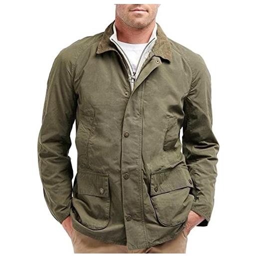 Barbour mca0732-ol51 ashby casual summer jacket olive green cotton regular fit uomo (l)