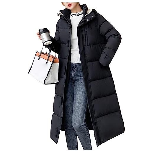 Onsoyours lunga giacche piumino donna invernali ultraleggeri cappotto trapuntato giacca parka con cappuccio a nero m