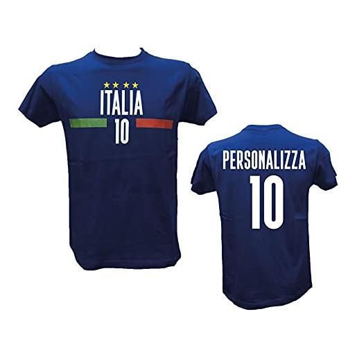 DND DI D'ANDOLFO CIRO t-shirt da bambino maglia blu italia per veri tifosi italiani, stampata direttamente su tessuto. Personalizzata con il tuo nome e numero o del tuo giocatore preferito (9/10 anni)