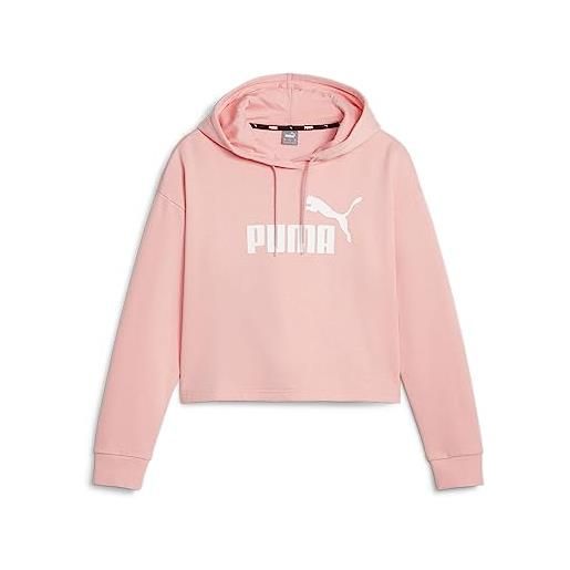 PUMA ess cropped logo hoodie fl felpa, multicolore, l donna