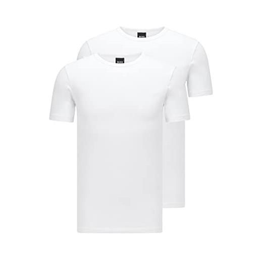 BOSS t-shirt rn 2p co/el 50325407, white 100, s (pacco da 2) uomo