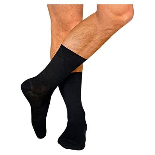 SalGiu calze uomo filo di scozia (6 paia) corte eleganti colorate (45/47, 6 paia (nero))