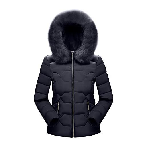 Kobilee piumino donna invernale corto elegante giubbotto imbottito con cappuccio pelliccia trapuntato caldo giubbino mezza stagione giacca piumino