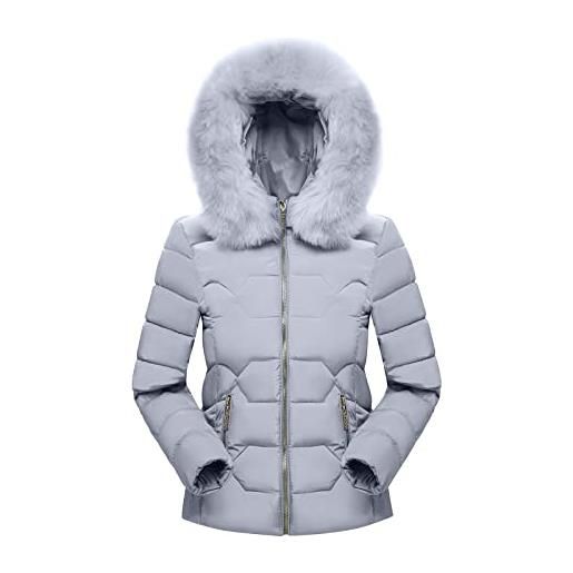 Kobilee piumino donna invernale corto elegante giubbotto imbottito con cappuccio pelliccia trapuntato caldo giubbino mezza stagione giacca piumino
