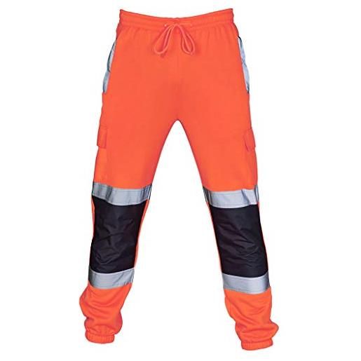 Vexiangni pantaloni casual visibilità stradale casual pantaloni lavoro pantaloni pantaloni pantaloni uomo uomo pantaloni larghi, colore: arancione. , s