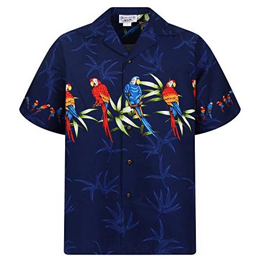 Pacific Legend p. L. A. Original camicia hawaiana, parrot chest pressure, blu 4xl