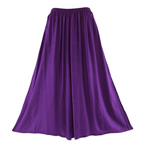 Beautybatik palazzo pantaloni a gamba larga, taglie forti purple 54