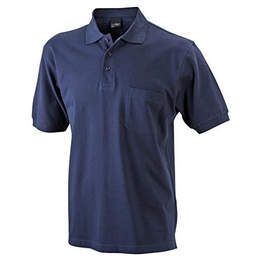 James & nicholson polo-shirt classica da uomo con taschino (xxl, navy)