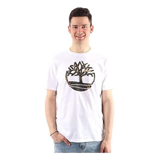 Timberland t-shirt da uomo logo ad albero camo bianca taglia m codice tb0a68vh100