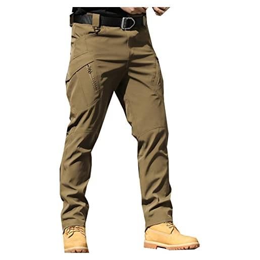 BAIXIAOCHI pantaloni da uomo pantaloni multitasche in vita elastici pantaloni cargo casual da uomo abbigliamento da uomo pantaloni sportivi slim fit