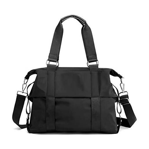 POPOTI borsa tracolla da donna, borsa spalla portafoglio impermeabile nylon borsa a mano zaino tote multifunzione scuola tasca messenger crossbody bag (nero)