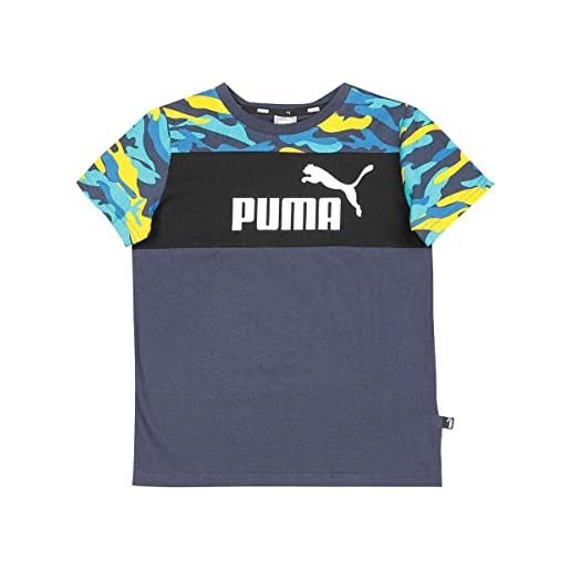 PUMA ess+ camo tee maglietta, parisian night, 12 anni unisex-bimbi
