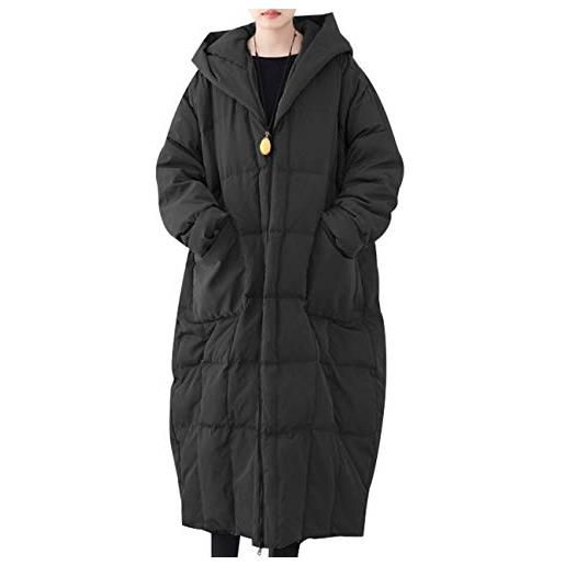 Youlee donna inverno caldo giacca lunga piumini cappotto a maniche lunghe style 1 black