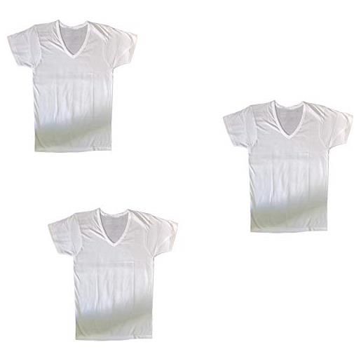 MABRAT confezione scatolata da 3 pezzi canottiera mezza manica uomo scollo a v in 100% puro cotone