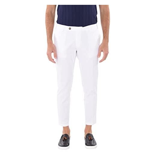 Ciabalù pantaloni uomo eleganti capri slim fit made in italy in cotone leggero (50, blu)