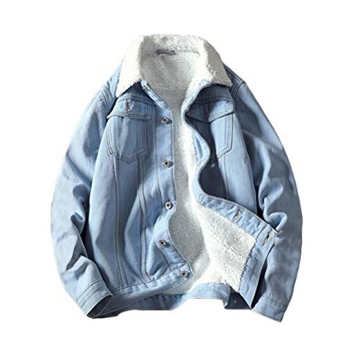 Minetom giacca di felpa uomo giacca invernale cappotto a quadri giubbotto con zip quadri giacca sportive outwear d blu xl