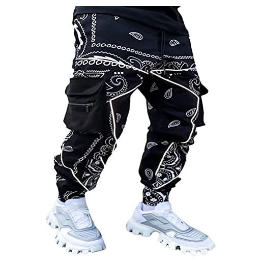 Onsoyours pantaloni da jogging da uomo primavera pantaloni hip hop pantaloni sportivi multi-tasca neri da uomo casual street pantaloni cargo slim fit pantalone d nero xl