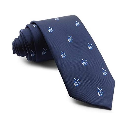 Cencibel Smart Casual cravatta a forma di mulini di vento blu navy-celeste taglia unica