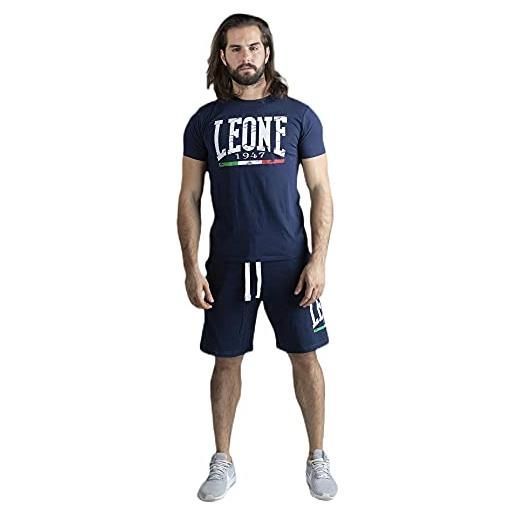 LEONE - set in jersey da uomo con t-shirt e bermuda power training - navy blue (10), s