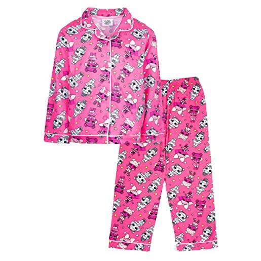 L.O.L. Surprise! lol suprise - pigiama per bambini - pigiama con bottoni rosa con bambole lol surprise - 100% cotone, prodotto ufficiale lol surprise - 3-10 anni, rosa, 8-9 anni