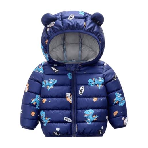 XINGENG bambini invernale piumino, cappotto con cappuccio snowsuit manica lunga outfits giubbotto giacca outwear vestiti regalo 6 mesi-5 anni (blu navy, 110)