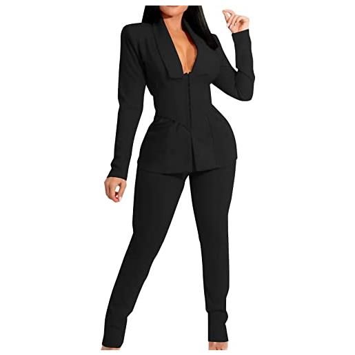 Kobilee completo tailleur da donna eleganti blazer curvy tuta pantaloni e giacca estivo taglie forti tailleur pantalone ufficio e lavoro da cerimonia due pezzi completo tailleur completa