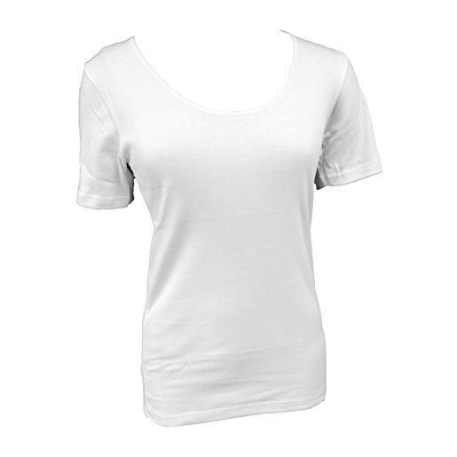 JADEA 3 t-shirt mezza manica donna caldo cotone interlock art. 9206 (7, bianco)