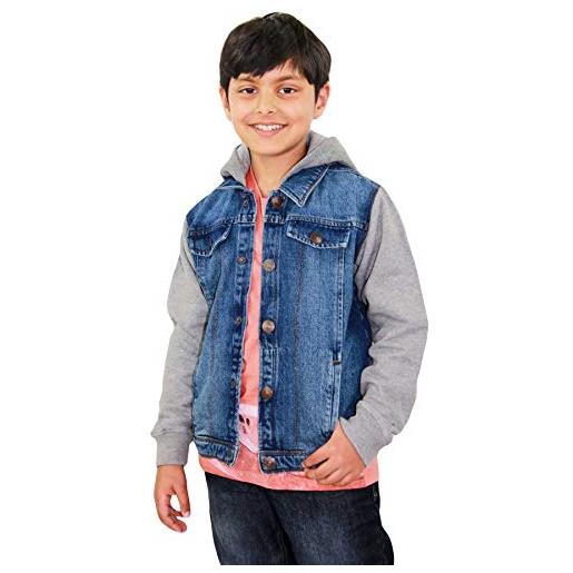 A2Z 4 Kids bambini ragazzi denim giacche progettista vello maniche & cappoccio - boys denim jacket jk15 dark blue 11-1