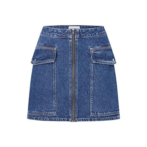 Calvin Klein hr a-line mini skirt utility - gonna in jeans da donna, blu, 32
