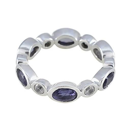 RIYO simpatici anelli di iolite naturale in argento sterling 925 per ragazze