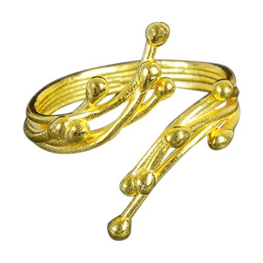 NicoWerk anello da donna in argento giocoso realizzato in argento sterling 925 dorato lucido sabbia opaca sensazionale regolabile aperto sri782