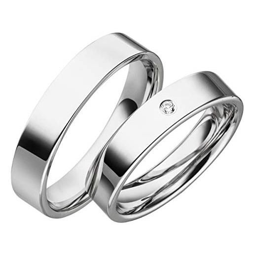 JC Trauringe 2 fedi nuziali in argento 925, con diamante e incisione, anelli di fidanzamento brillanti, per matrimonio, matrimonio, matrimonio, matrimonio, matrimonio, matrimonio, matrimonio, anello