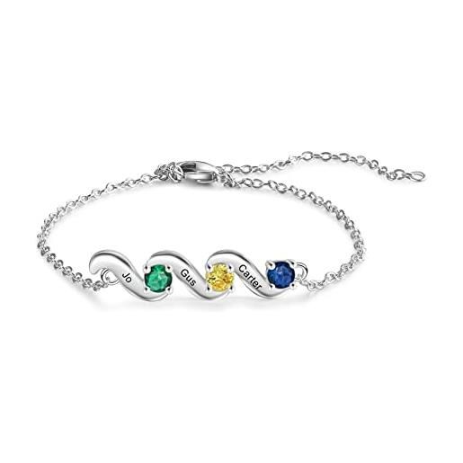 Fong Infinity Cuore Simbolo Charm Bracciale per le donne 925 Argento  Sterling Regolabile Festa della Mamma Gioielli Regalo compleanno
