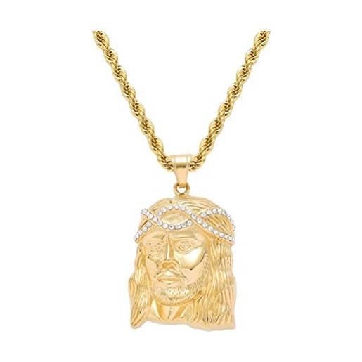 KMASAL gioielli moca hip hop iced out jesus avatar collana a catena placcata oro 18 carati per uomo donna