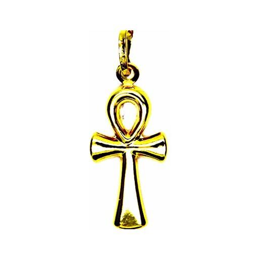PEGASO GIOIELLI - ciondolo oro giallo 18kt (750) pendente croce della vita donna ragazza
